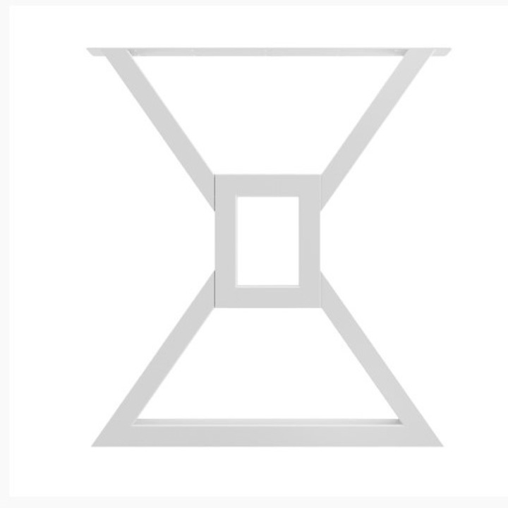 Picioare metalice masa, set metal din 2 bucati, mobilier dining, 65x8x72 CM ALB, buz