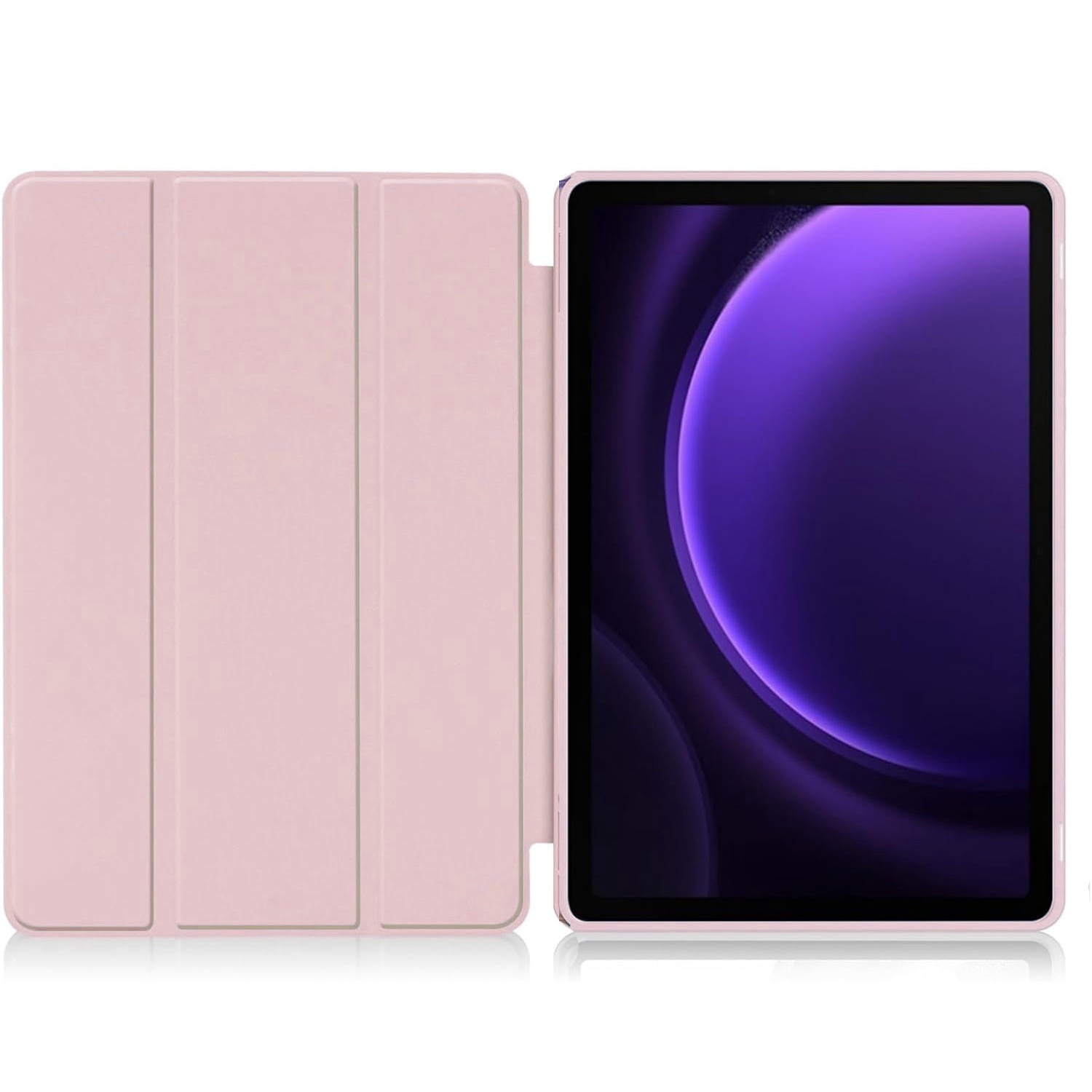 Husa pentru Samsung Galaxy Tab S10 Plus / Tab S9 Plus 12.4", Silicon TPU, Smart Cover - Roz
