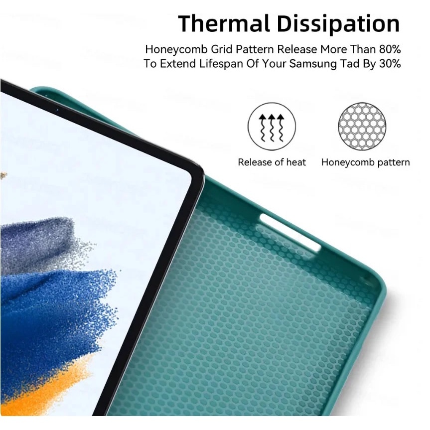 Husa pentru Samsung Galaxy Tab S10 Plus / Tab S9 Plus 12.4", Silicon TPU, Smart Cover - Verde Marin