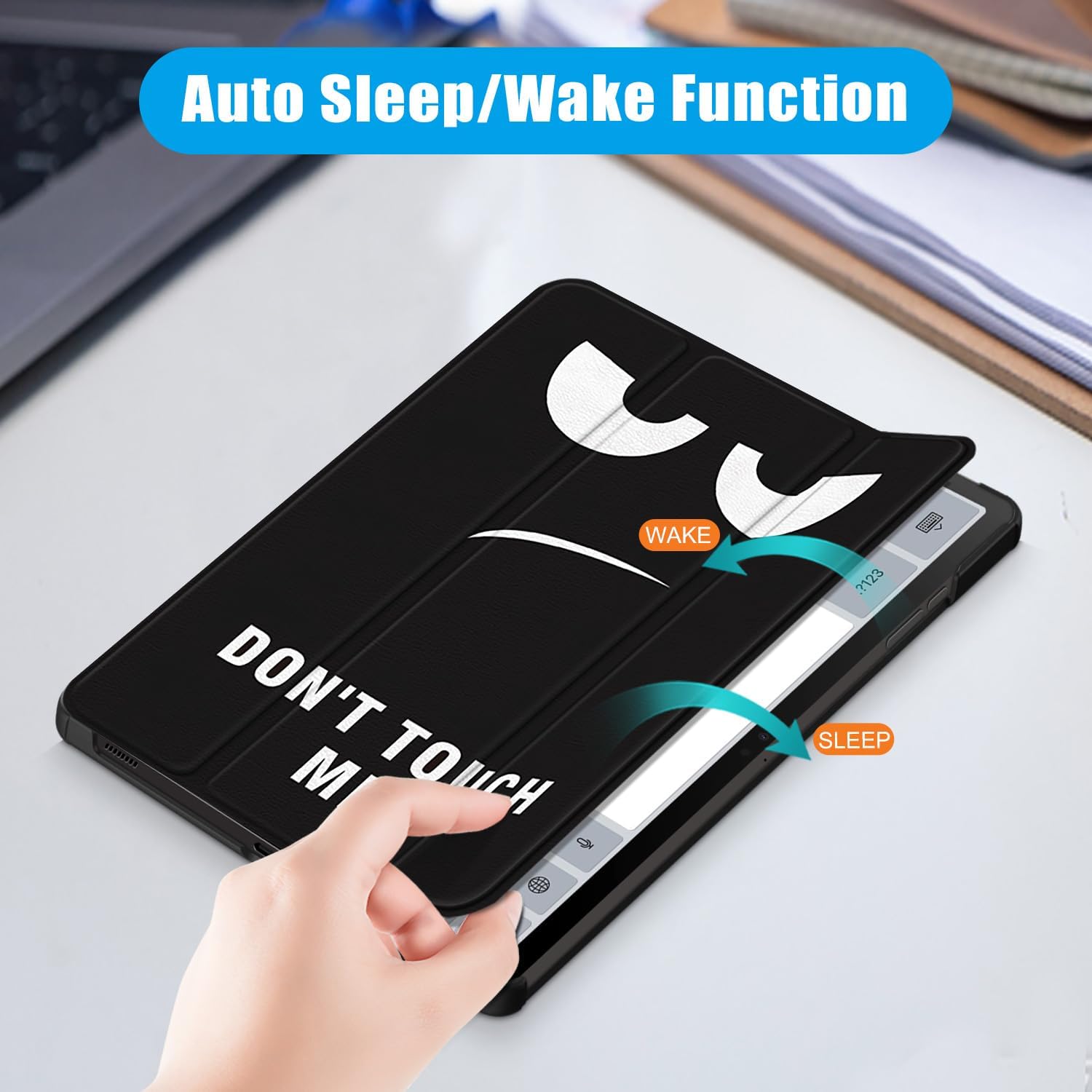 Husa pentru tabletele Samsung Galaxy Tab S10 (2024) / Tab S9 (2023) de 11.0", Smart Cover cu Suport - Don't Touch Me