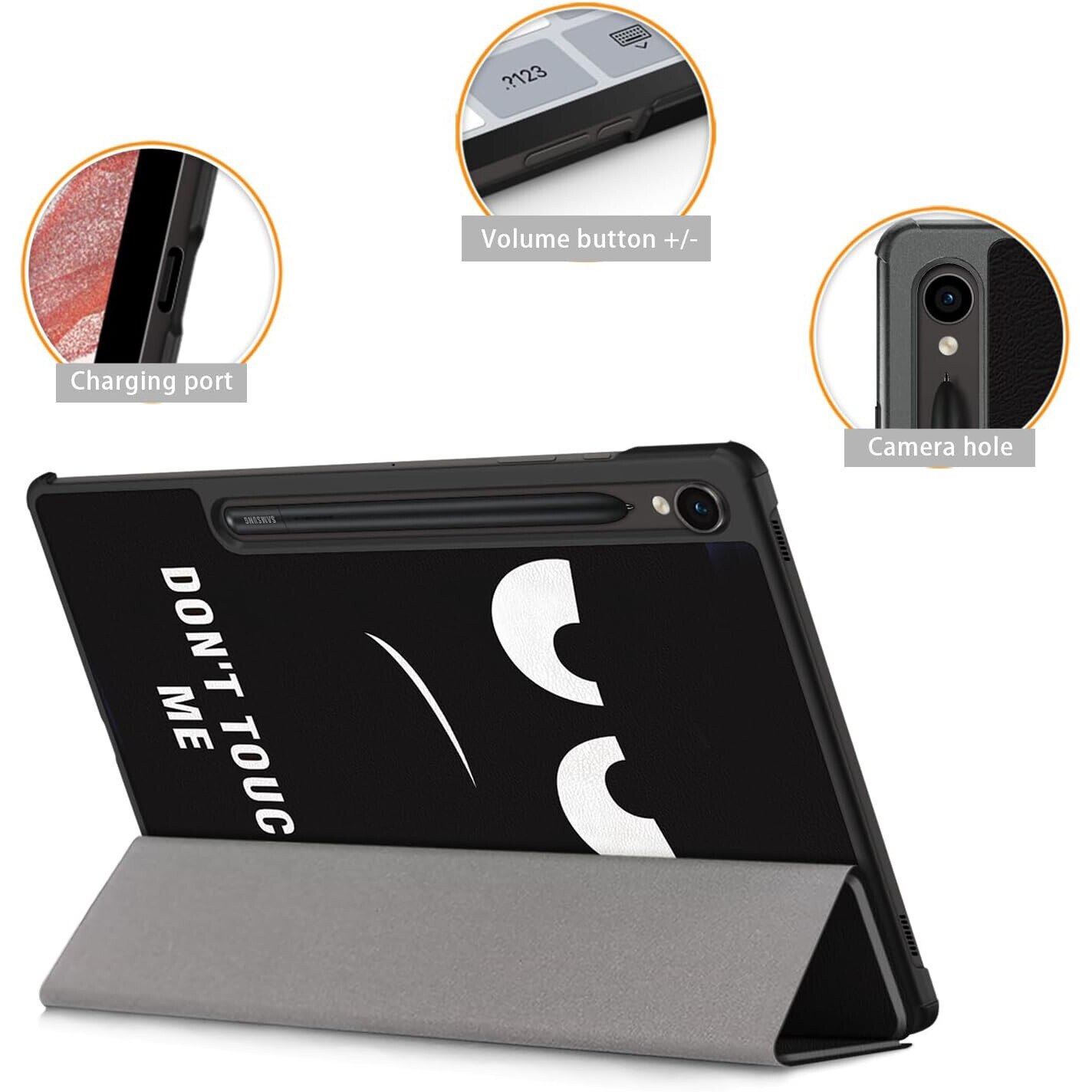 Husa pentru tabletele Samsung Galaxy Tab S10 (2024) / Tab S9 (2023) de 11.0", Smart Cover cu Suport - Don't Touch Me