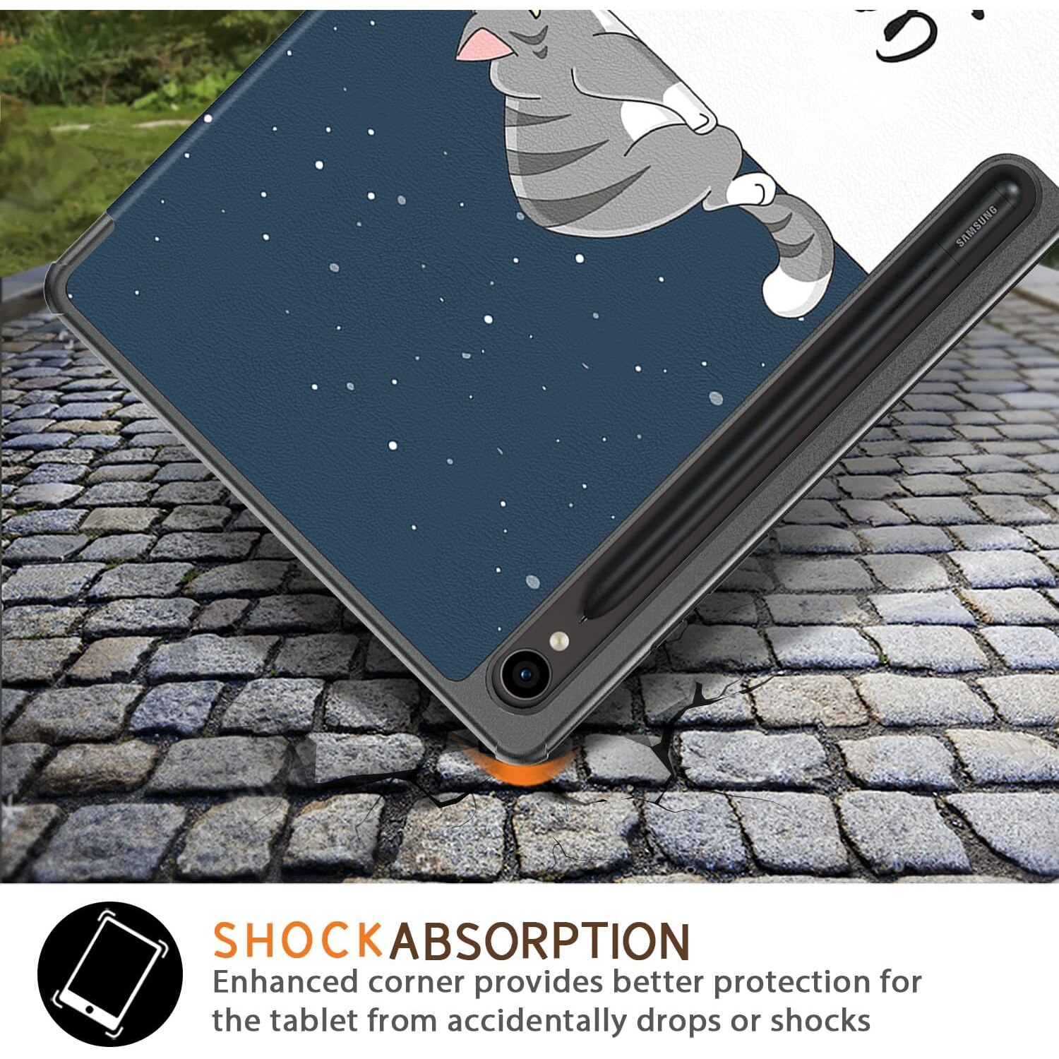 Husa pentru tabletele Samsung Galaxy Tab S10 (2024) / Tab S9 (2023) de 11.0", Smart Cover cu Suport - Good Night