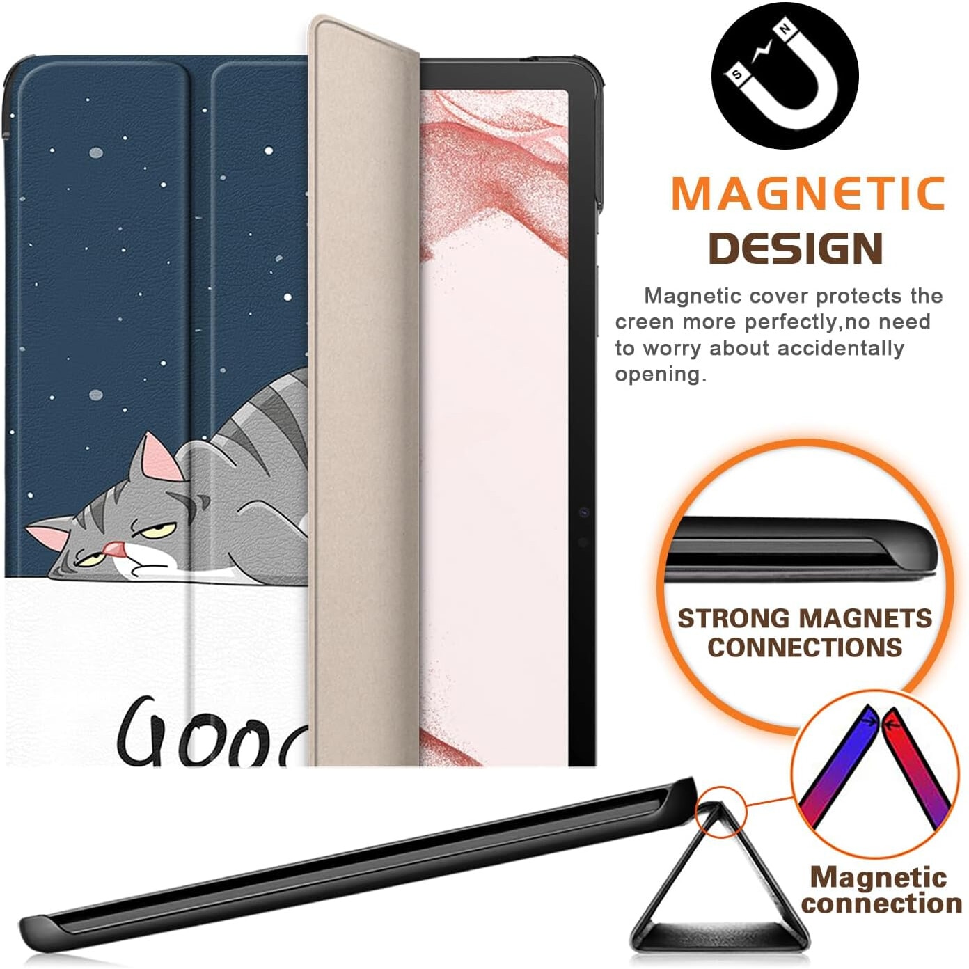 Husa pentru tabletele Samsung Galaxy Tab S10 (2024) / Tab S9 (2023) de 11.0", Smart Cover cu Suport - Good Night