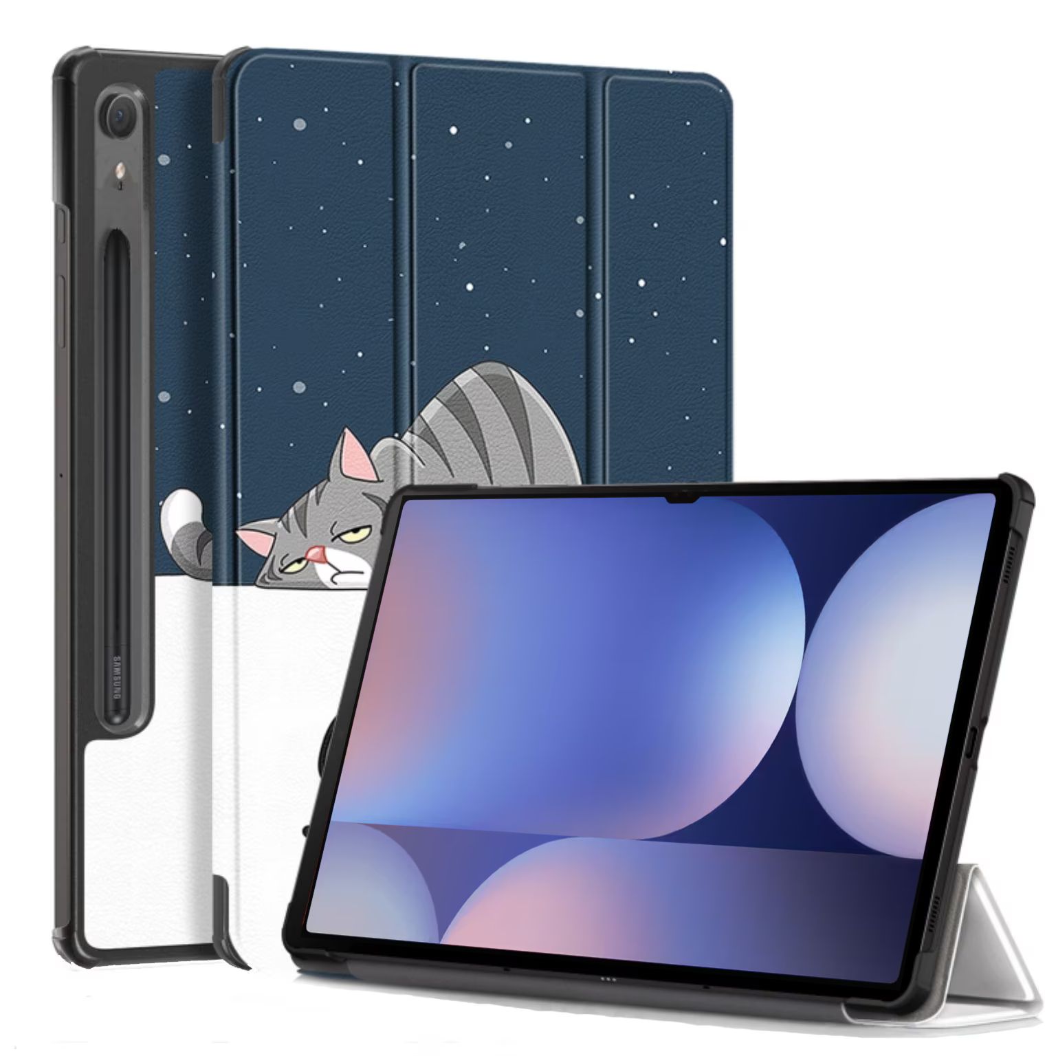 Husa pentru tabletele Samsung Galaxy Tab S10 (2024) / Tab S9 (2023) de 11.0", Smart Cover cu Suport - Good Night