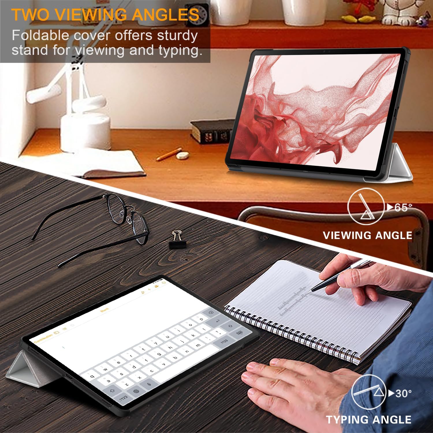 Husa pentru tabletele Samsung Galaxy Tab S10 (2024) / Tab S9 (2023) de 11.0", Smart Cover cu Suport - Good Night