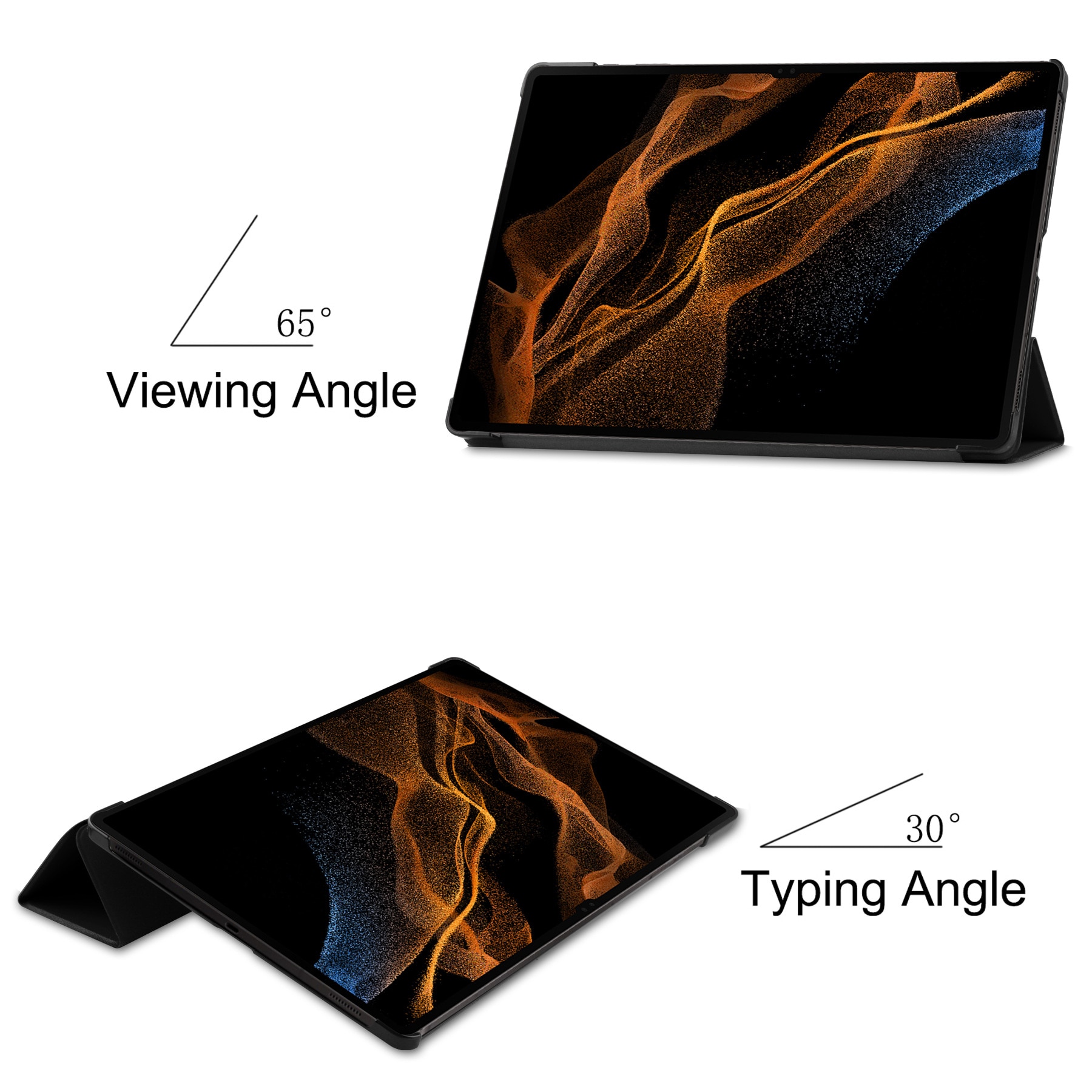 Husa pentru Samsung Galaxy Tab S10 Ultra (2024) / Tab S9 Ultra (2023) de 14.6", Smart Cover cu Suport - Negru