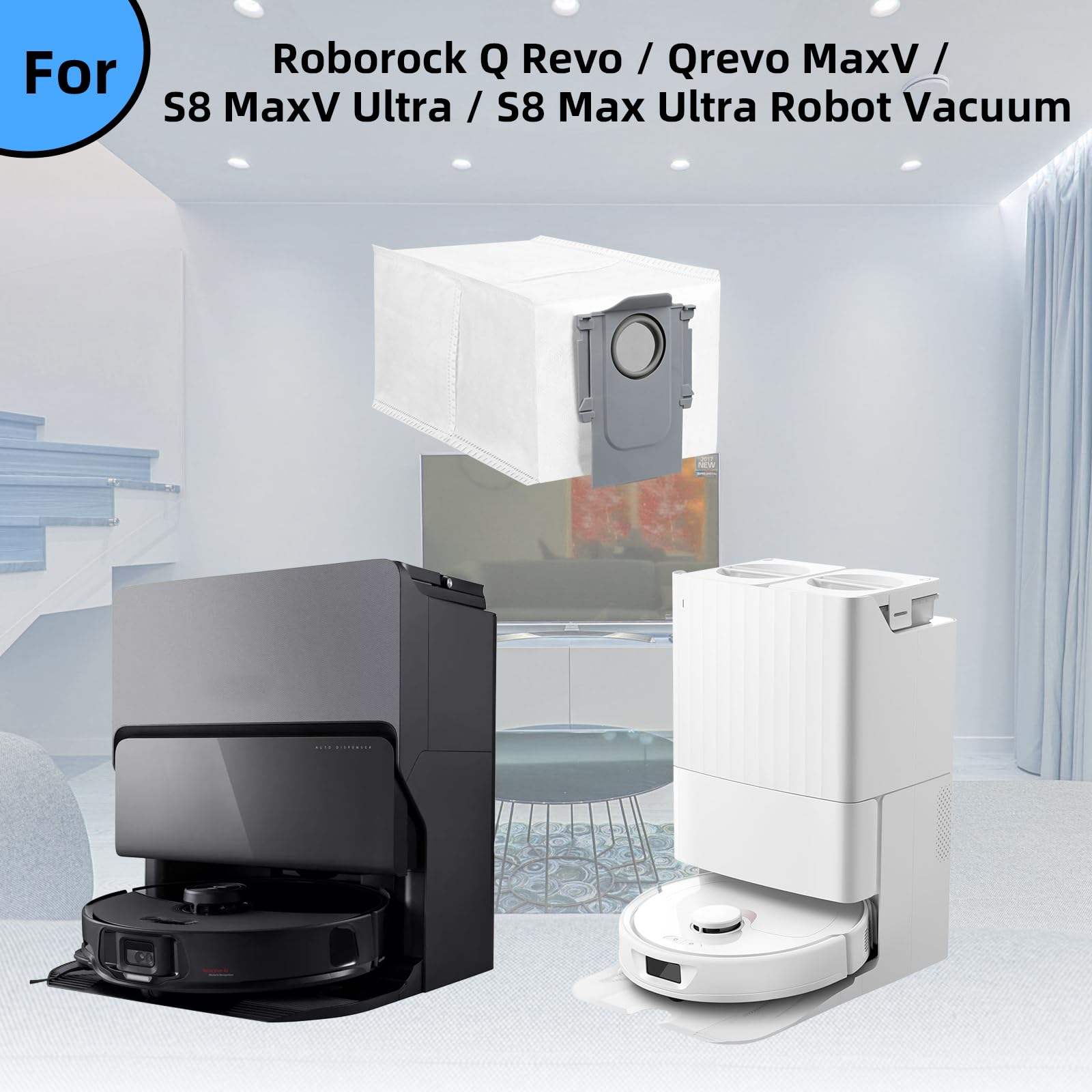 4 Pcs Replacement HEPA Filters For Roborock Qrevo Robot Vacuum - Compatible With Qrevo S/Pro/Plus/MaxV Models