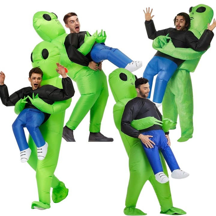 Felfújható jelmez, UFO rablás, 4 darabos készlet, ideális Halloween-ra, 150 – 200 cm - U4FOMAN
