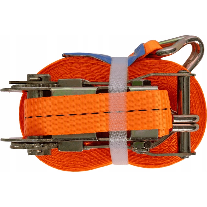 Chinga Ancorare, Unitrailer, Cu tensionator, 10m/25mm/1t, 165 daN, carlig 15 mm, Universala, Elasticitate 7%, Portocaliu