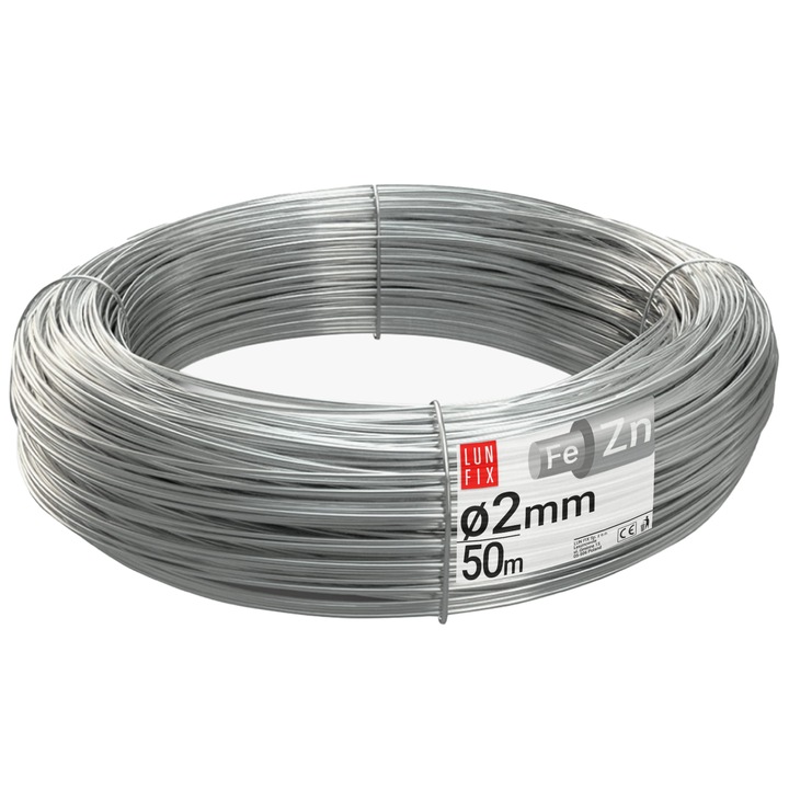 Sarma de tensionare pentru plasa 2mm argintiu galvanizat 50mb, Lun Fix