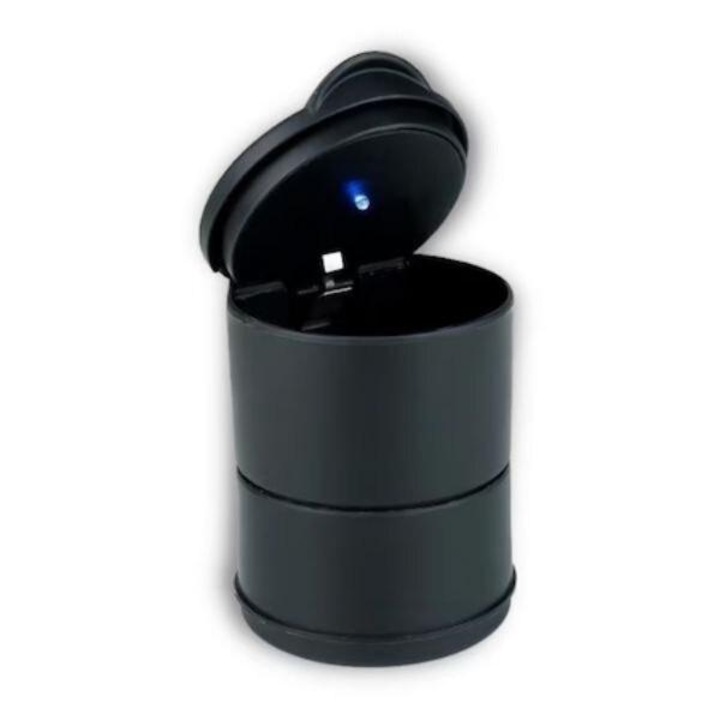 Autós hamutartó, Levehető LED világítással, Fekete színű