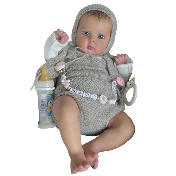 Valósághű baba, 19 hüvelyk, 3D, látható bőr, többszínű, 48 cm