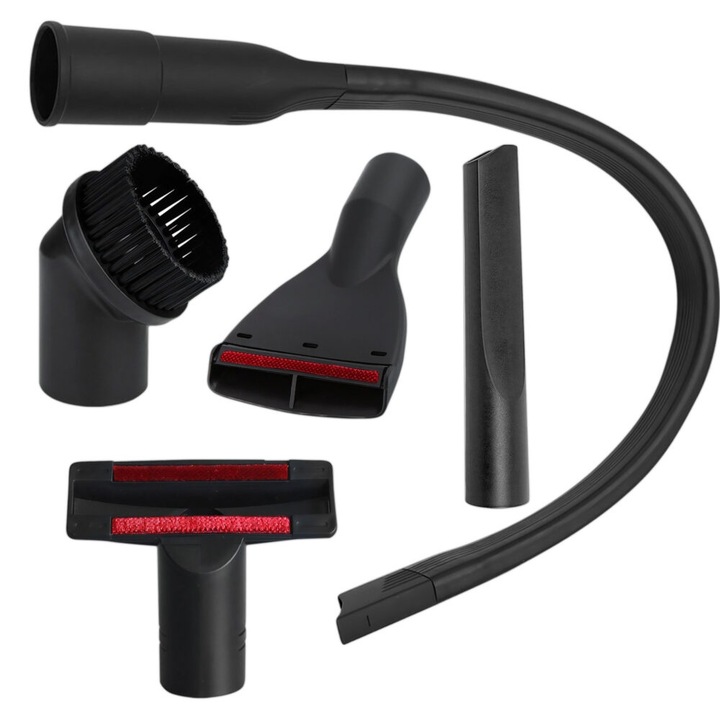 Set 5 duze pentru aspirator, Zola®, plastic, multifunctional, diametru 35 mm, negru