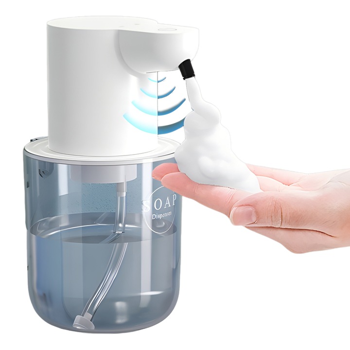 Szappanadagoló automata, 4 állítható szint, falra szerelhető, 400ml, fürdőszobába és konyhába