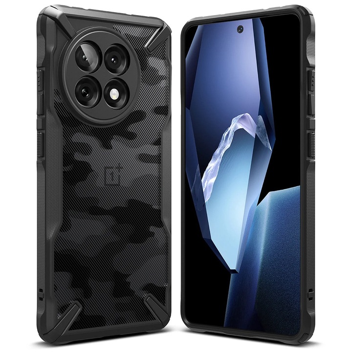 Калъф за OnePlus 13R, Ringke, Fusion X Design, първокласно качество, черен камуфлаж