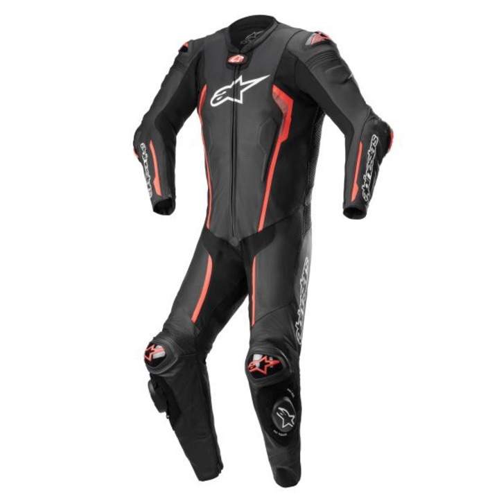 Combinezon din piele Alpinestars Coveralls missile V2, Negru/Rosu, 56/2XL