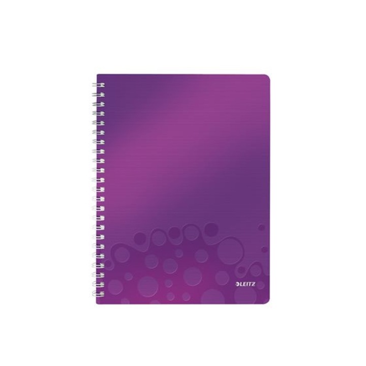 Caiet cu spirala, Leitz, A4, 80 pagini, Mov