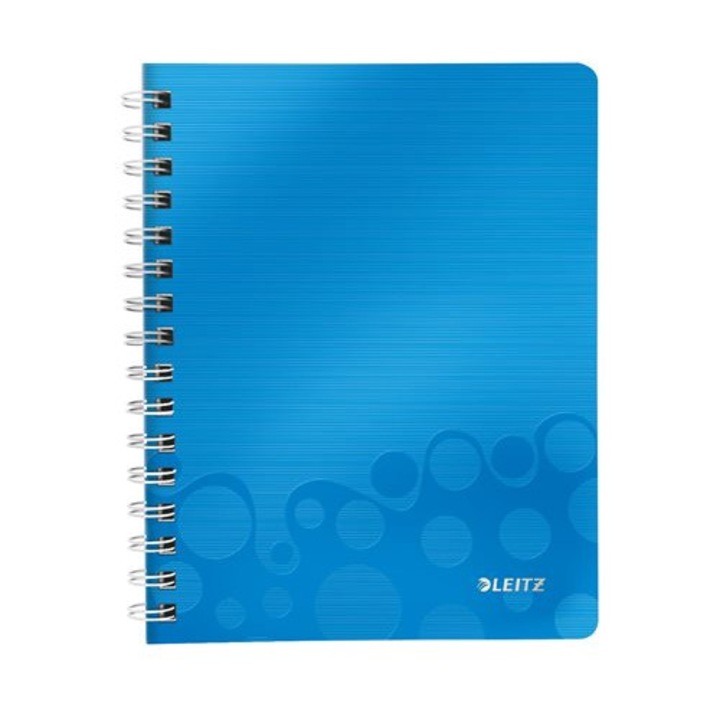 Caiet, Leitz, A5, In carouri, 80 pagini, Albastru