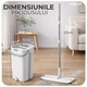 Set Mop Profesional Macvi® cu Galeata 5.7 L, Functie Autostoarcere, Cap Rotativ 360°, Maner Metalic, 121x 33x12 cm Pentru Toate Tipurile de Podele, Alb