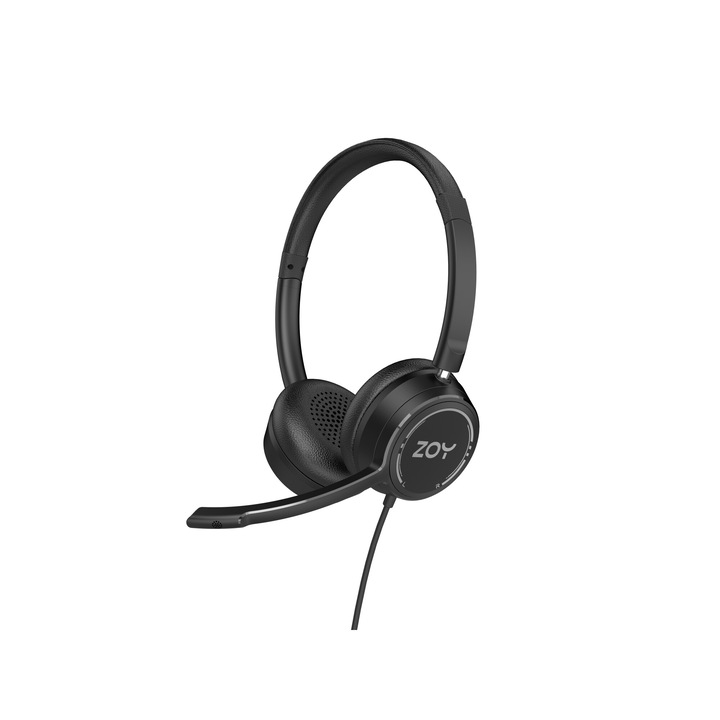 ZOY ZHS40 audio fejhallgató, USB, 3,5 mm-es jack, fekete