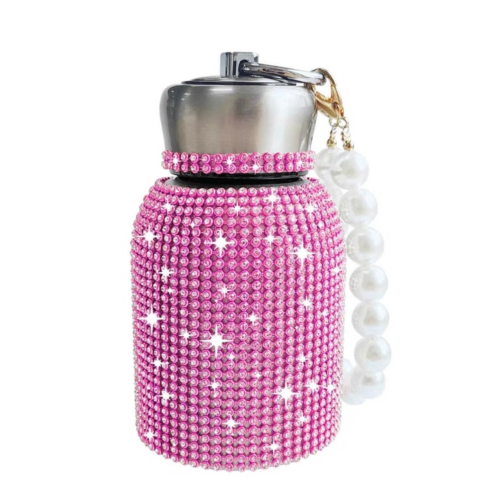 Термос Sparkle, неръждаема стомана, за жени, розов