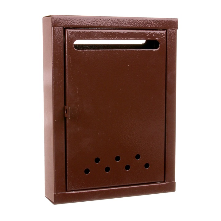 Beltéri postafiók, CP7 típusú, fémlemez, lakattal, barna