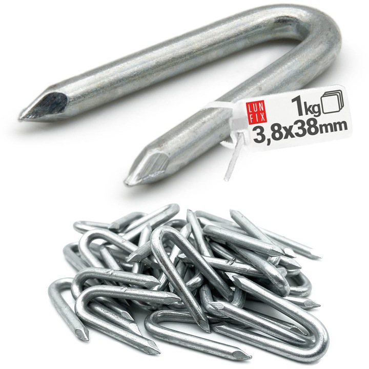 Capse cuie 3,8x38 mm zincate 1kg, Lun Fix