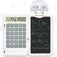 Calculator de Mana Reincarcabil cu Tabla de Scris, Cyrax, Calculator Portabil, Ecran LCD, Afisaj cu 12 Cifre, Ecran de 15 cm, Culoare Alb