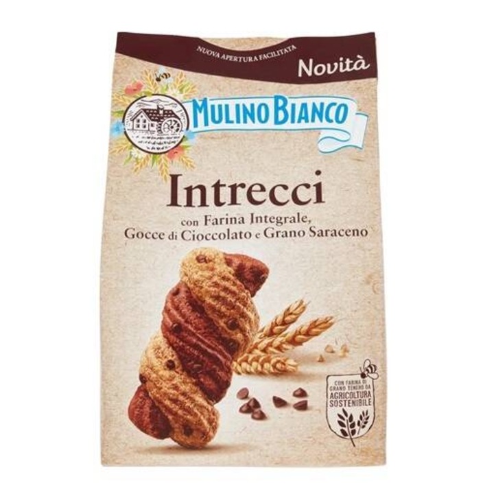 Fursecuri italiene Intrecci Integrali Mulino Bianco, 300g, fara aditivi artificiali, cu continut ridicat de fibre