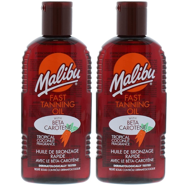 Malibu Beach Oil sárgarépával és kókuszdióval, 200ml x2 szett, alacsony védelem, vízálló