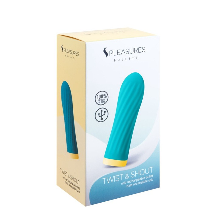 Vibrator s Pleasures Bullet Twist & Shout - Turquoise