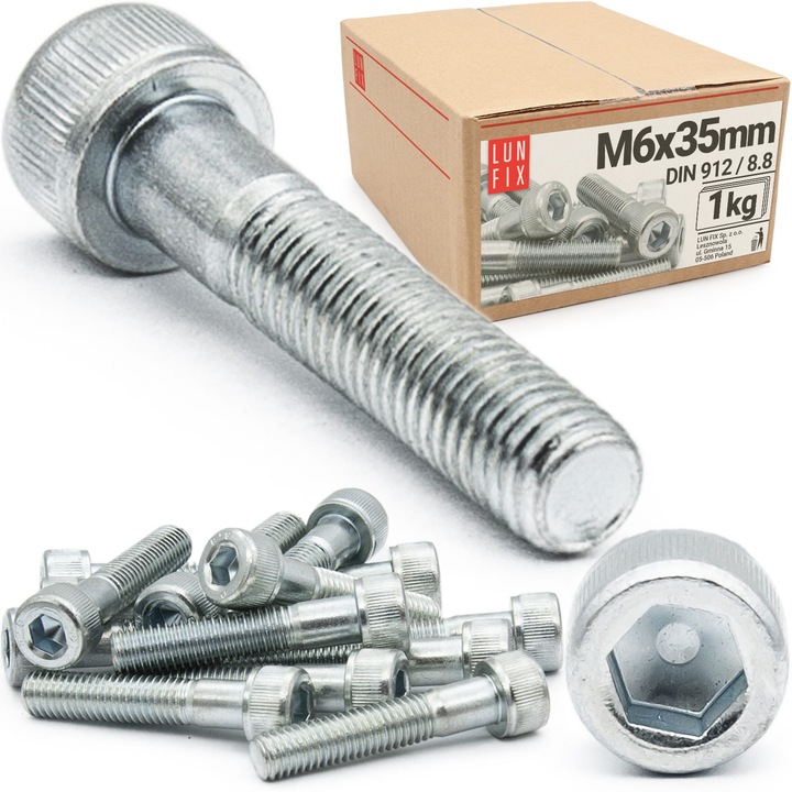 M6x35mm imbuszcsavarok, Lun Fix, használt, 8.8-as szilárdságú, 1kg