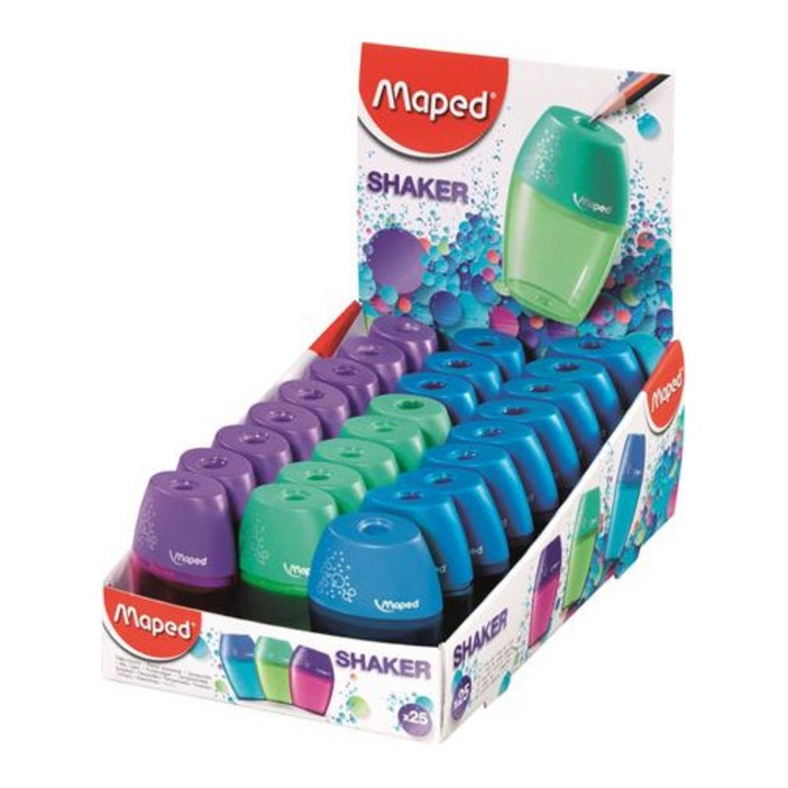 Hegyező display, egylyukú, tartályos, MAPED "Shaker", vegyes színek