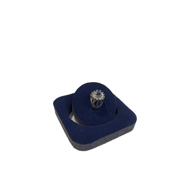 Inel cu zirconiu rotund alb, argintiu