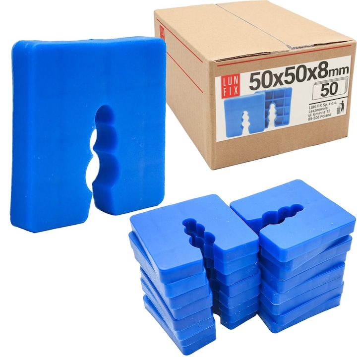 Set 50 distantiere, Lun Fix, Polietilena, 50x50 mm