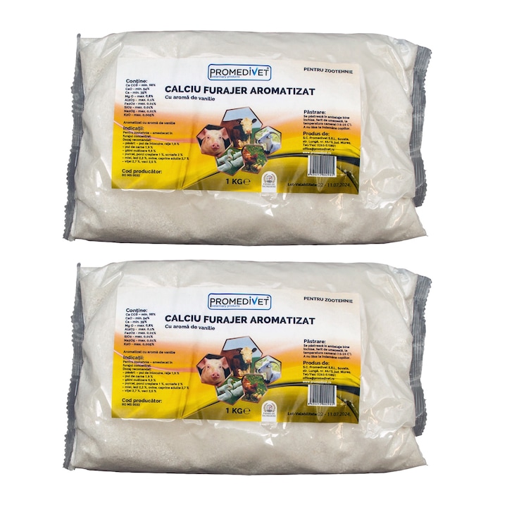 Pachet Calciu Furajer Aromatizat cu Aroma de Vanilie 2x1KG