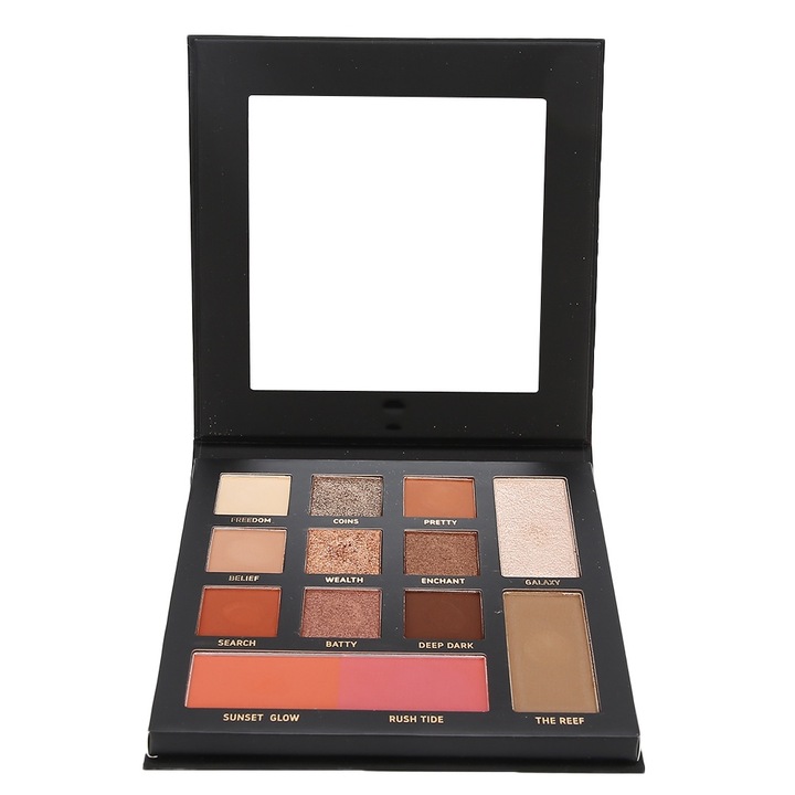 Szemhéjfesték, 13 színű, nagy tükör, kis méretű, többszínű