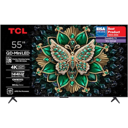 Televizor TCL QD-MiniLed 55C6K, 139 cm, Smart Google TV, 4K Ultra HD, 100Hz