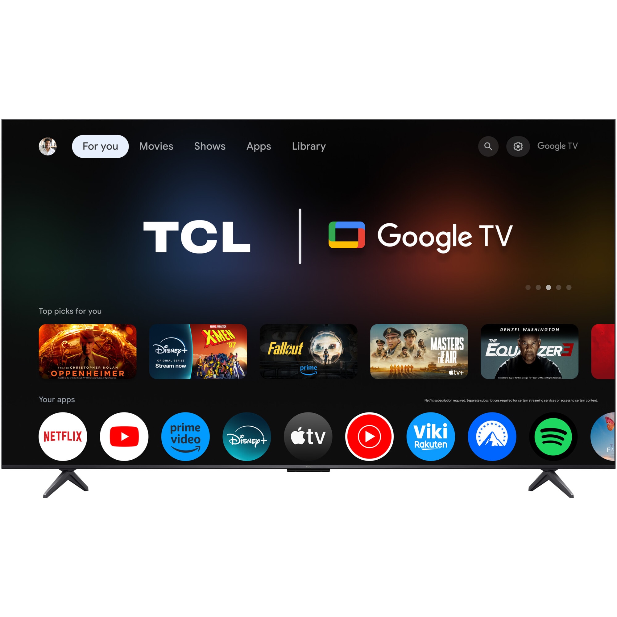 Televizor TCL QD-MiniLed 85C6K, 214 cm, Smart Google TV, 4K Ultra HD, 100Hz, Clasa F (Model 2025)