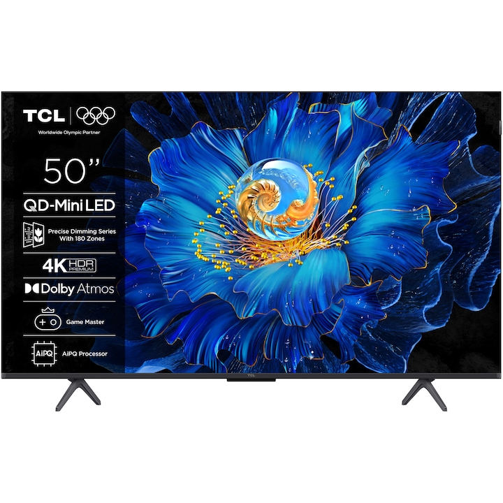 Телевизор TCL MiniLed 50C6KS, 50" (126 см), Smart Google TV, 4K Ultra HD, Клас E (Модел 2025)