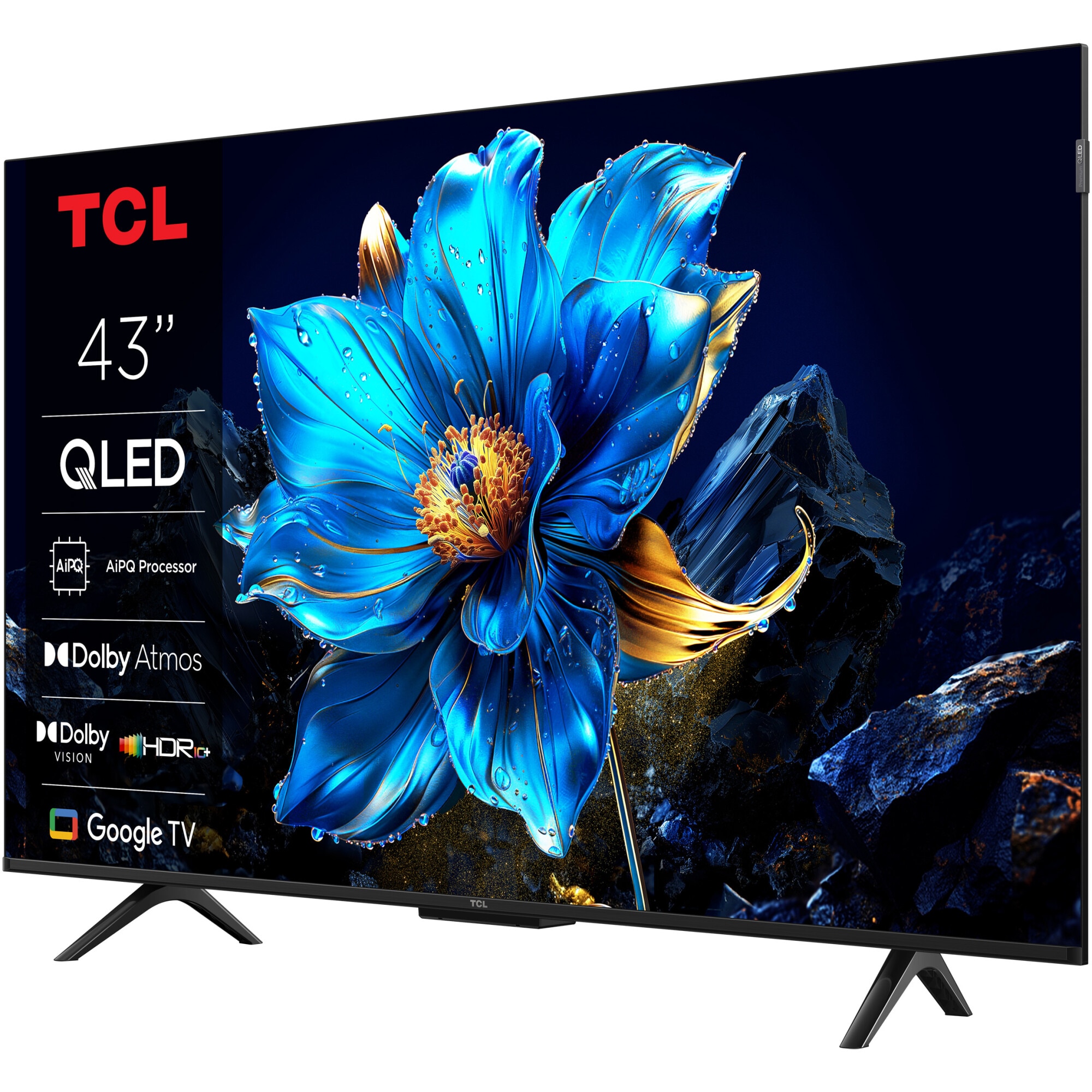 Televizor TCL QLED 43P7K, 108 cm, Smart Google TV, 4K Ultra HD