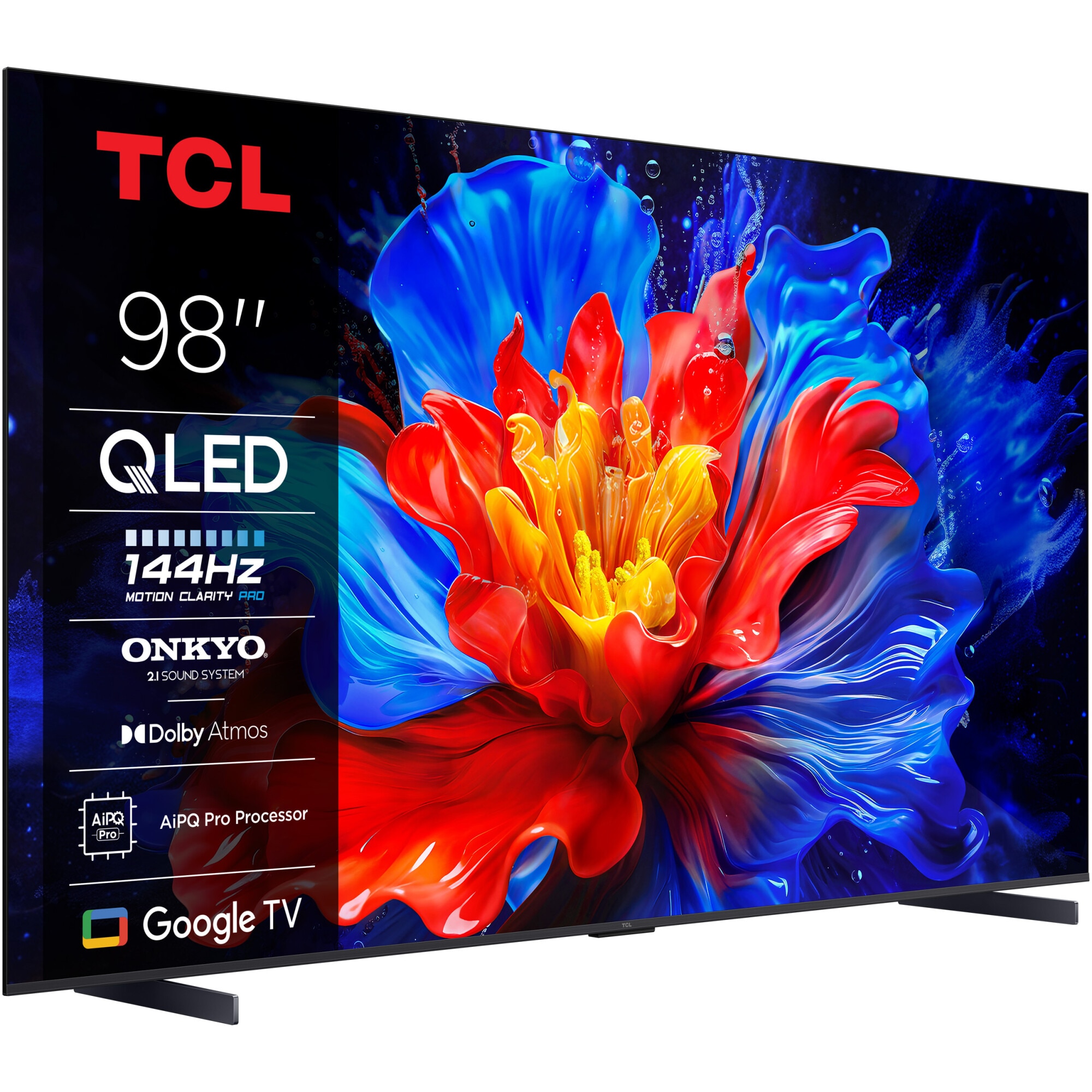 Televizor TCL QLED 98P8K, 248 cm, Smart Google TV, 4K Ultra HD