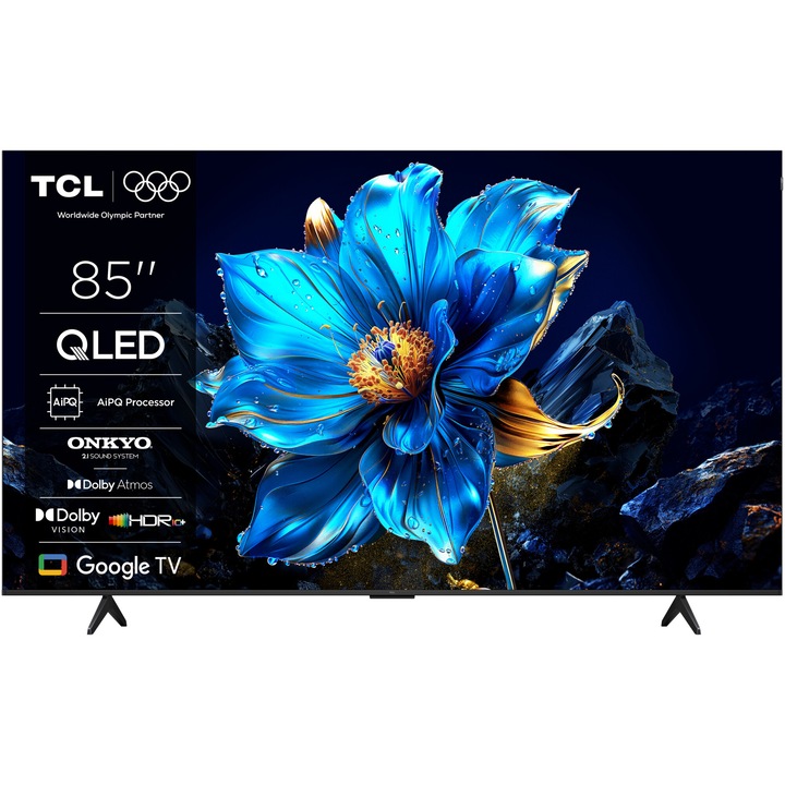 Телевизор TCL QLED 85P7K, 85" (214 см), Smart Google TV, 4K Ultra HD, Клас F (Модел 2025)