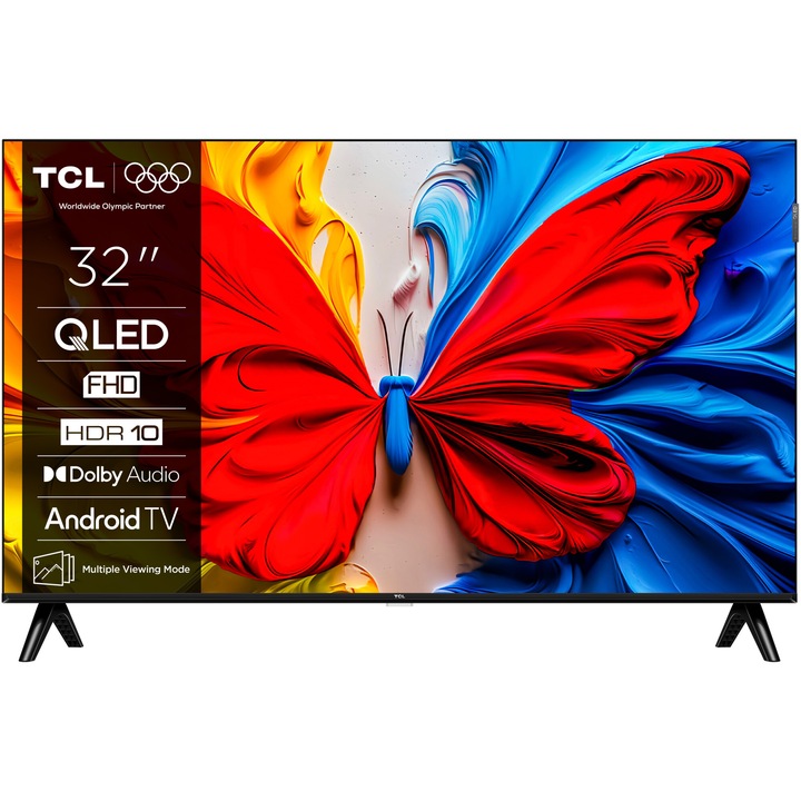 Televizor TCL QLED 32S5K, 80 cm, Smart Android TV, Full HD, Clasa F (Model 2025)