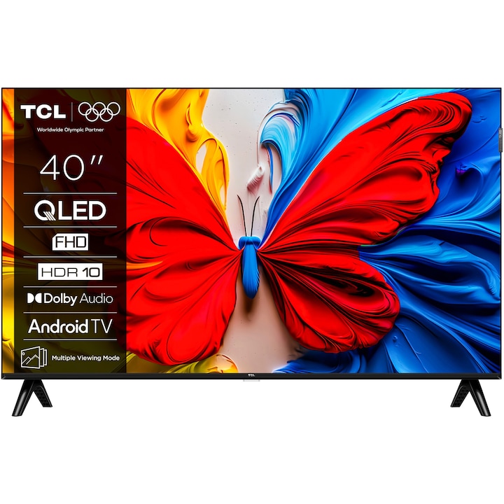 Телевизор TCL QLED 40S5K, 39"(100 см), Smart Android TV, Full HD, Клас F (Модел 2025)