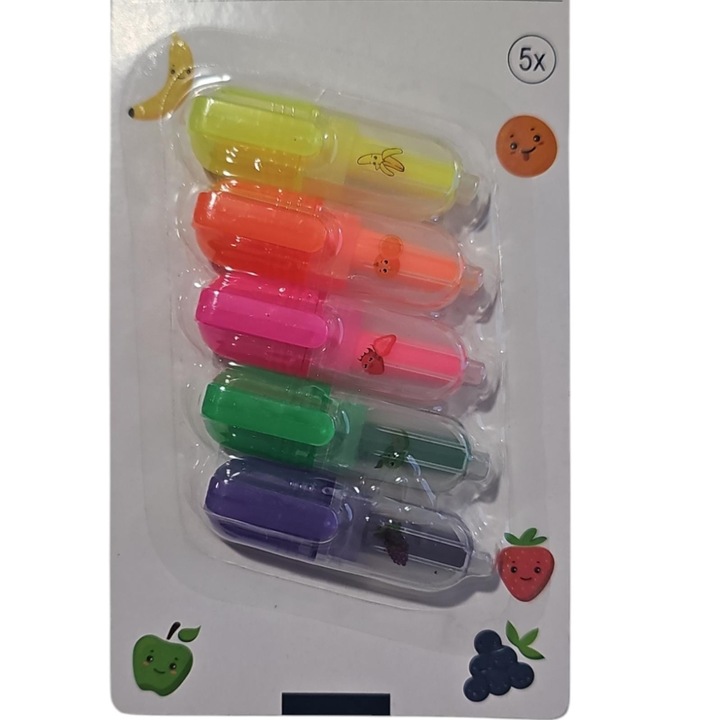 Evidentiator mini parfumat, Fructe, set de 5 culori