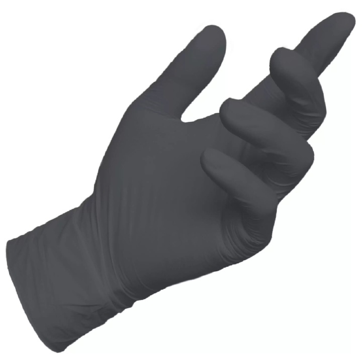 Manusi din nitril negre L set 100buc, HILMANN