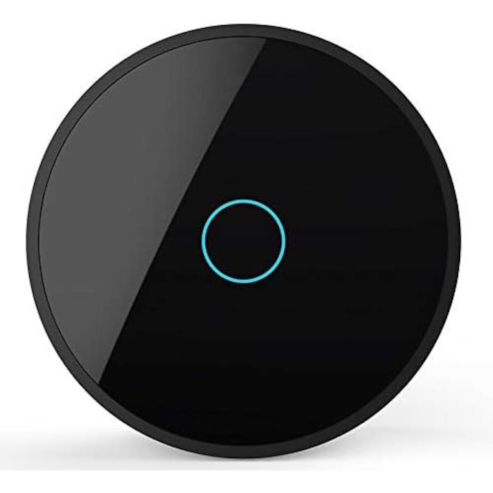 Comutator de lumina Wifi LIVOLO, Negru, 70 x 70 x 20 mm, Sticla/Plastic, 250 V, Wi-Fi: 2,4GHz