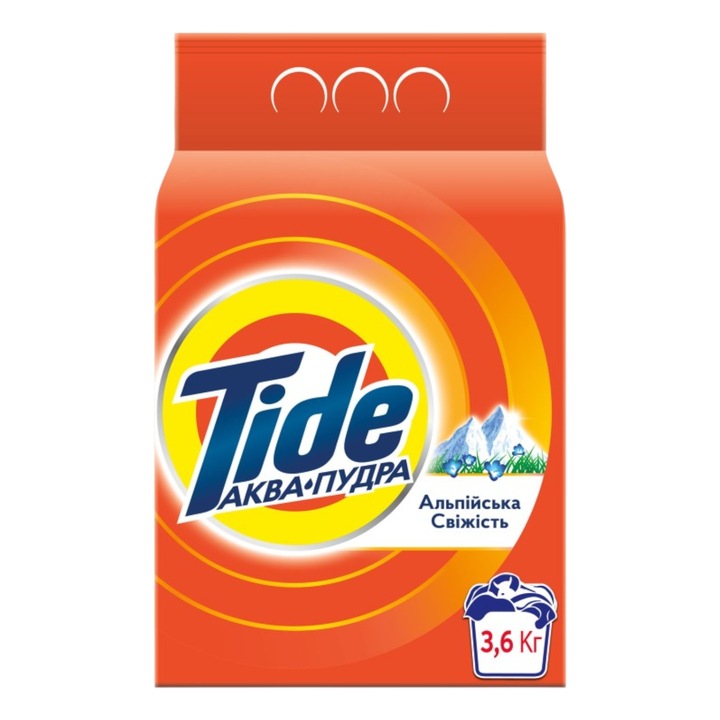 Прах за универсално пране Tide, Алпийска свежест, 24 пранета, 3, 60 килогрма