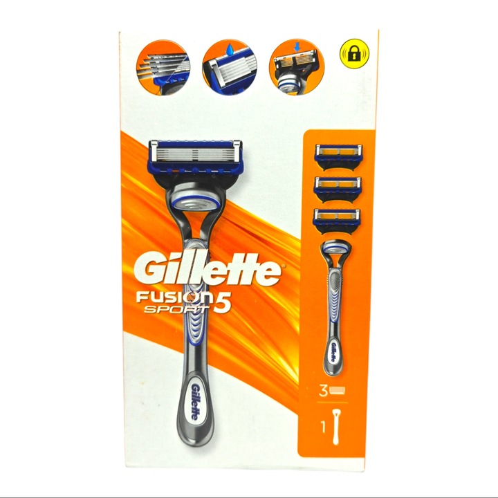 Gillette férfi borotva, Fusion Sport, nyél 1 db, penge 3 db
